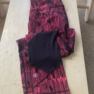 Lululemon Athletica Pink and Black Leggings